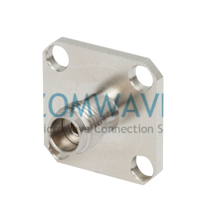 1.85mm Female Field Replaceable Flange Mount Connector, 4 Hole  (Accepts Ø.009)
