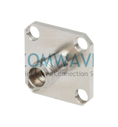 1.85mm Female Field Replaceable Flange Mount Connector, 4 Hole  (Accepts Ø.012)