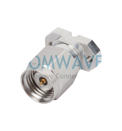 1.85mm Male Field Replaceable Flange Mount Connector, 2 Hole (Accepts Ø.009'' )