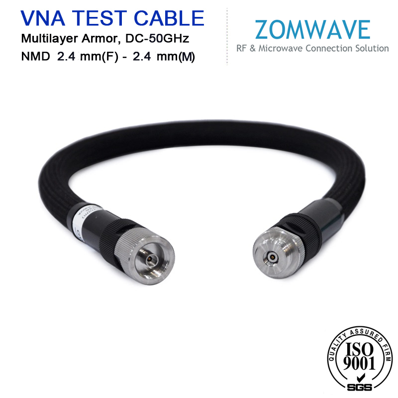 NMD2.4mm Female to NMD2.4mm Male VNA Test Cable With Multilayer Armor,DC-50GHz