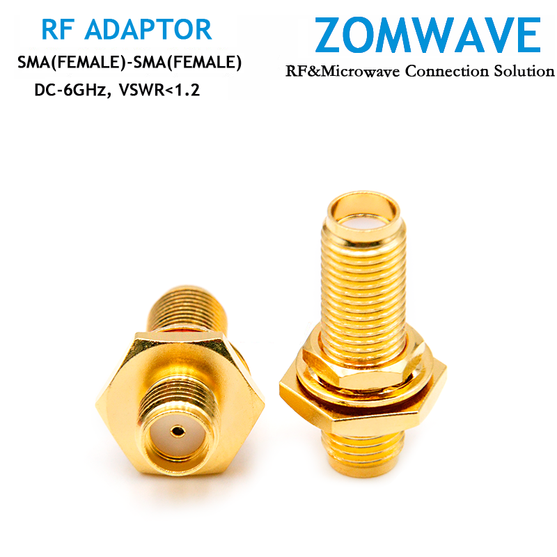 SMA Female to SMA Female Bulkhead Waterproof Adapter, 22.1mm Length, 6GHz