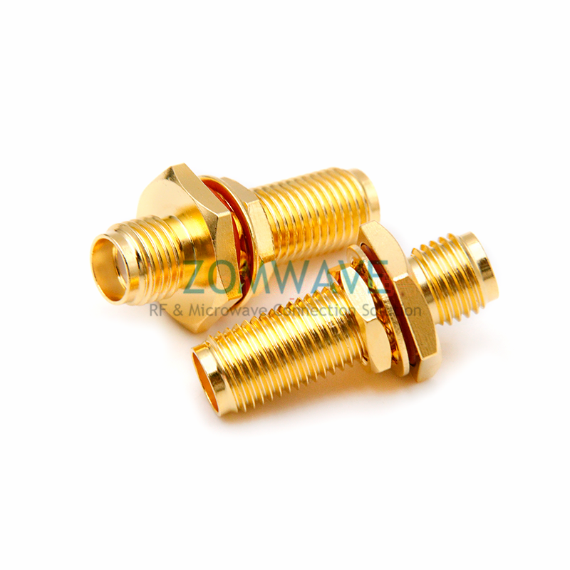 SMA Female to SMA Female Bulkhead Waterproof Adapter, 22.1mm Length, 6GHz