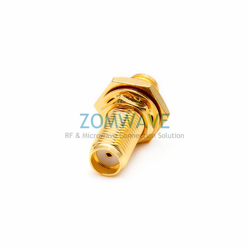 SMA Female to SMA Female Bulkhead Waterproof Adapter, 22.1mm Length, 6GHz