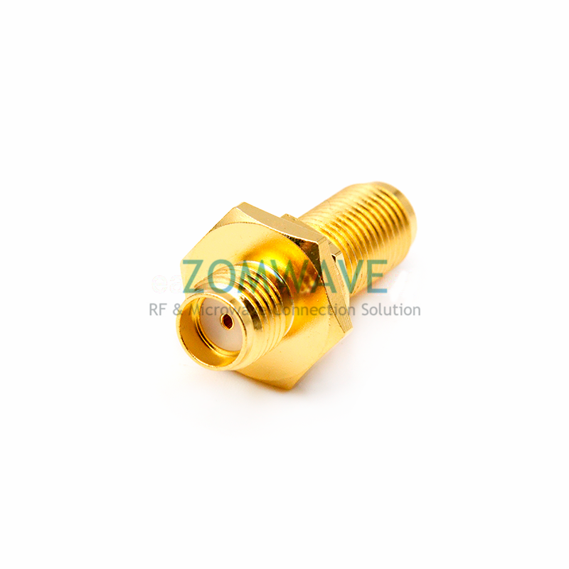 SMA Female to SMA Female Bulkhead Waterproof Adapter, 22.1mm Length, 6GHz