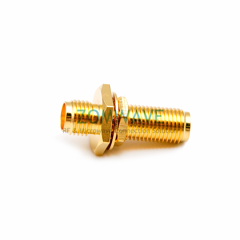 SMA Female to SMA Female Bulkhead Waterproof Adapter, 22.1mm Length, 6GHz