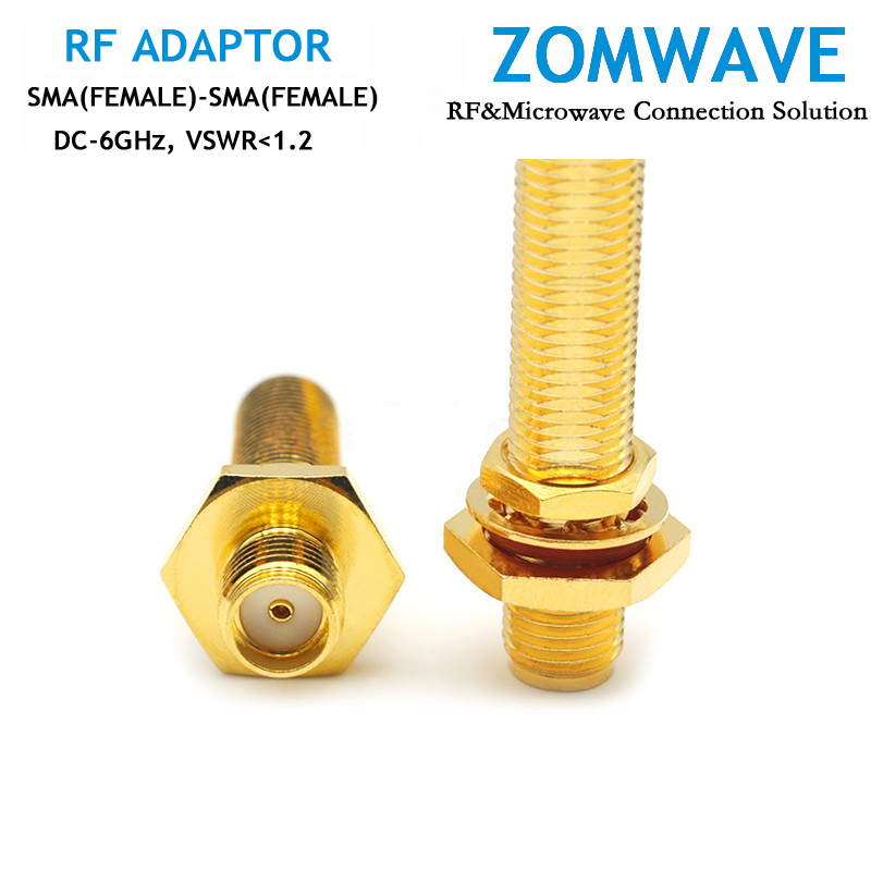 SMA Female to SMA Female Bulkhead Waterproof Adapter, 30mm Length, 6GHz