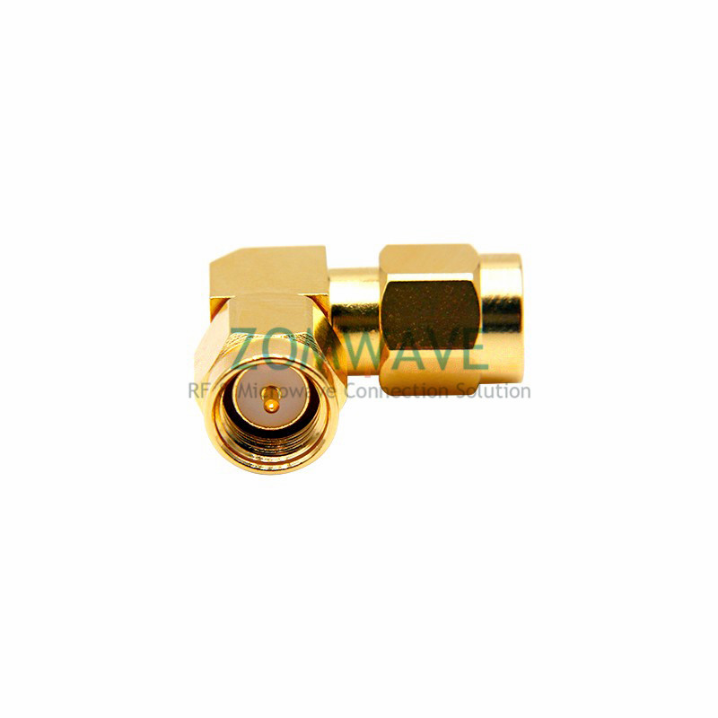 SMA Male to SMA Male Right Angle Adapter, 18GHz