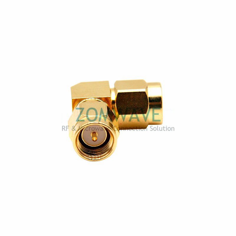 SMA Male to SMA Male Right Angle Adapter, 18GHz
