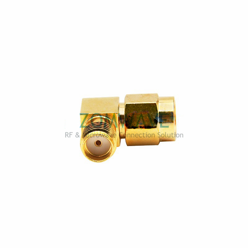 SMA Male to SMA Female Right Angle Adapter, 18GHz