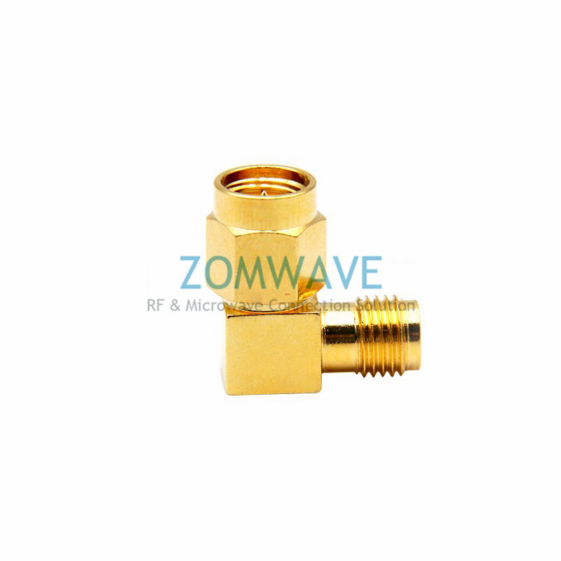 SMA Male to SMA Female Right Angle Adapter, 18GHz