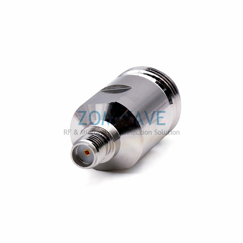 SMA Female to N Type Female Stainless Steel Adapter, 18GHz