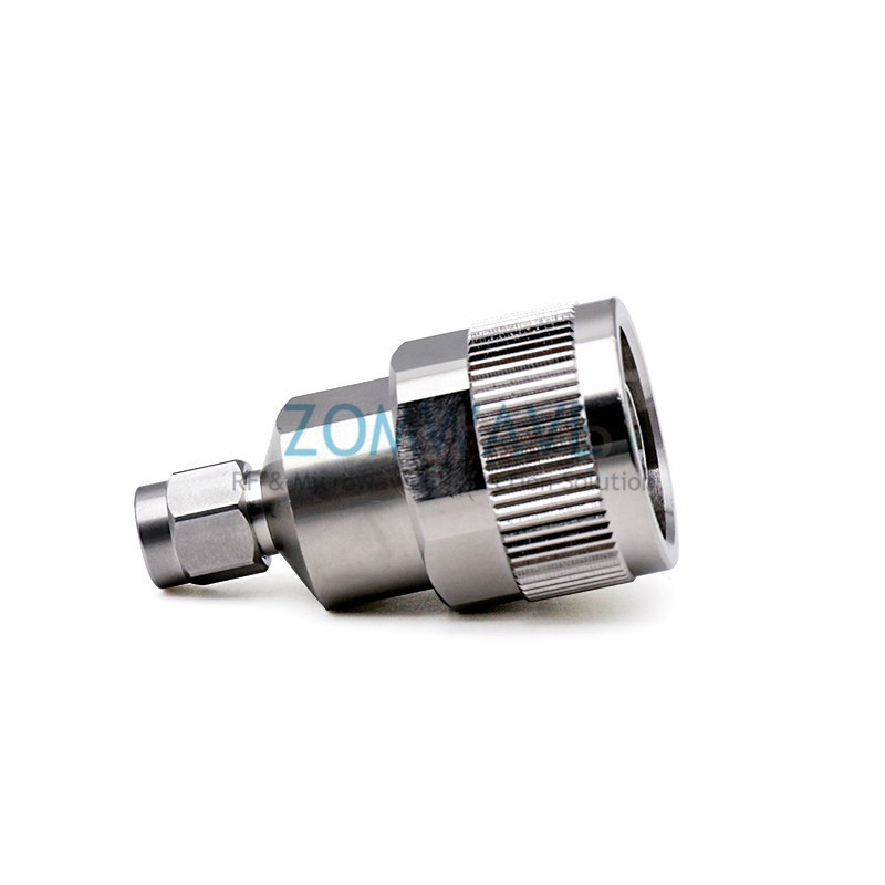 SMA Male to N Type Male Stainless Steel Adapter, 18GHz