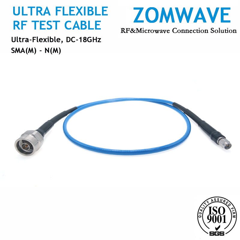 SMA Male to N Type Male Ultra Flexible RF Test Cable,Low Loss Phase-Stable,18GHZ