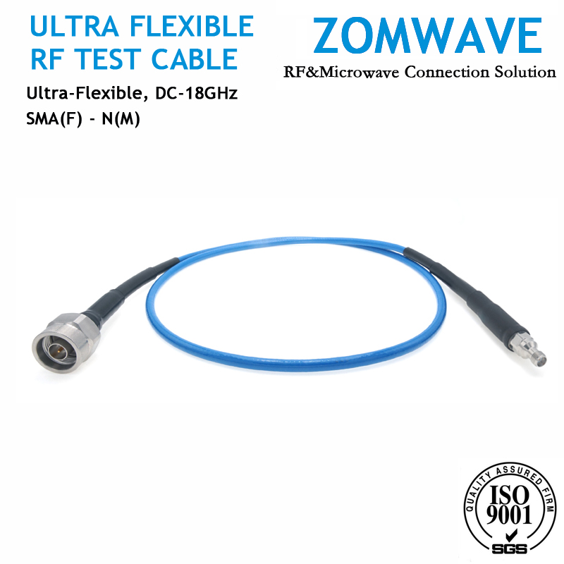 SMA Female to N Male Ultra Flexible RF Test Cable,Low Loss Phase-Stable,18GHZ