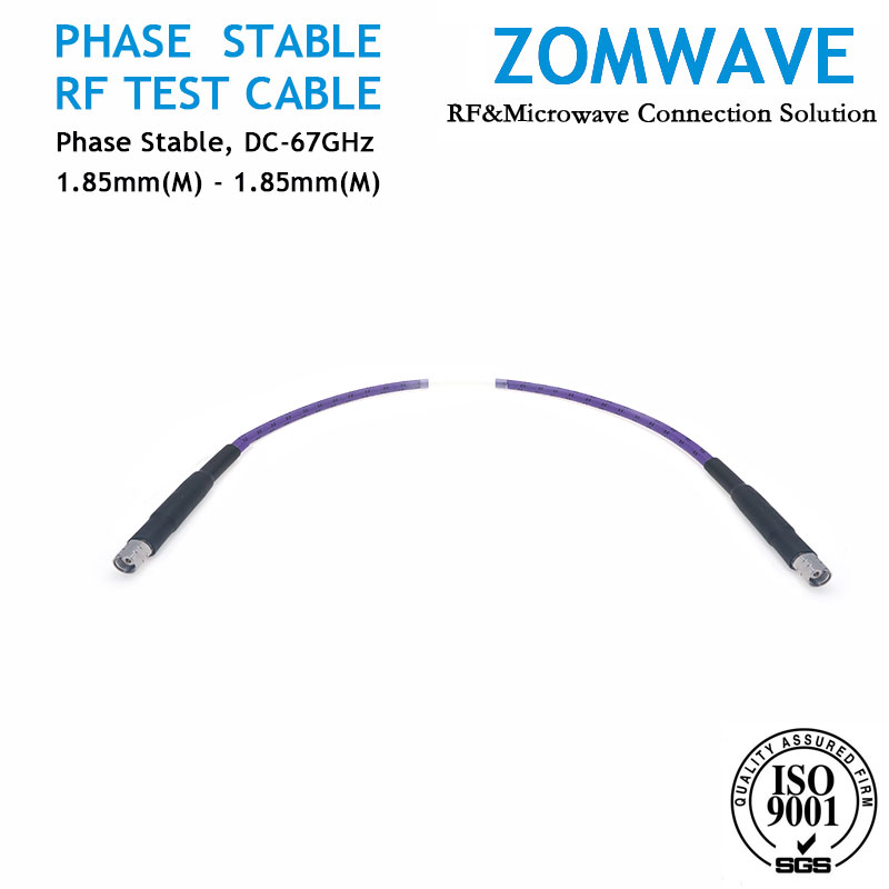1.85mm Male to 1.85mm Male Mircrowave Test Cable, Low Loss Phase-Stable, 67GHz