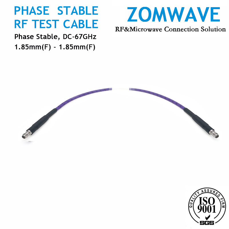 1.85mm Female to Female Mircrowave Test Cable, Low Loss Phase-Stable, 67GHZ