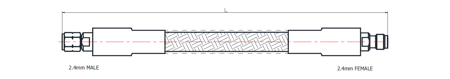 2.4mm rf cable, 2.4mm cable assembly, microwave test cable