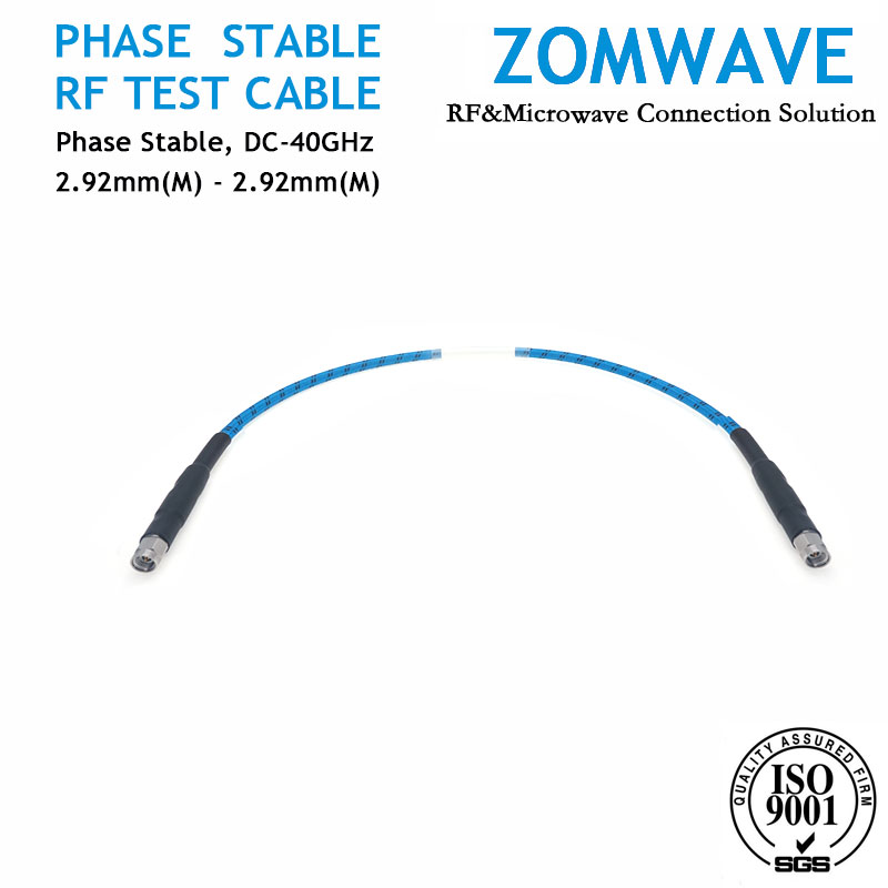 2.92mm Male to 2.92mm Male Mircrowave Test Cable, Low Loss Phase-Stable, 40GHz