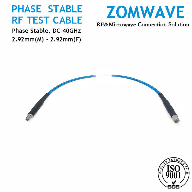 2.92mm Male to 2.92mm Female Mircrowave Test Cable, Low Loss Phase-Stable, 40GHz