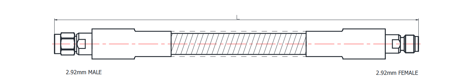 2.92mm male to female, 2.92mm rf cable, phase stable microwave test cable
