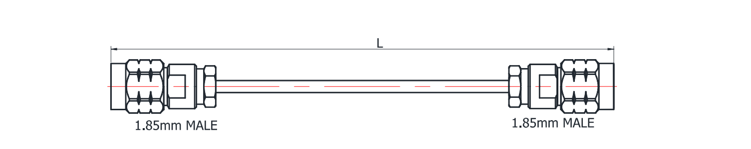 1.85mm male cable assembly, 1.85mm cable, flexible coaxial able