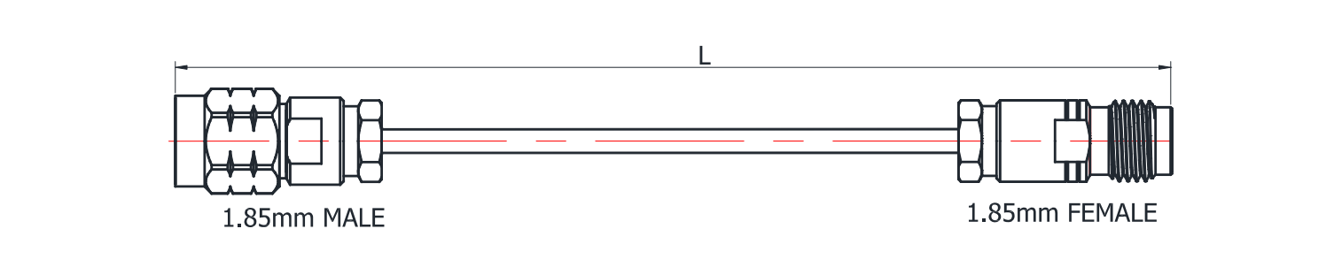 1.85mm male to female, coax assembly, custom rf cables