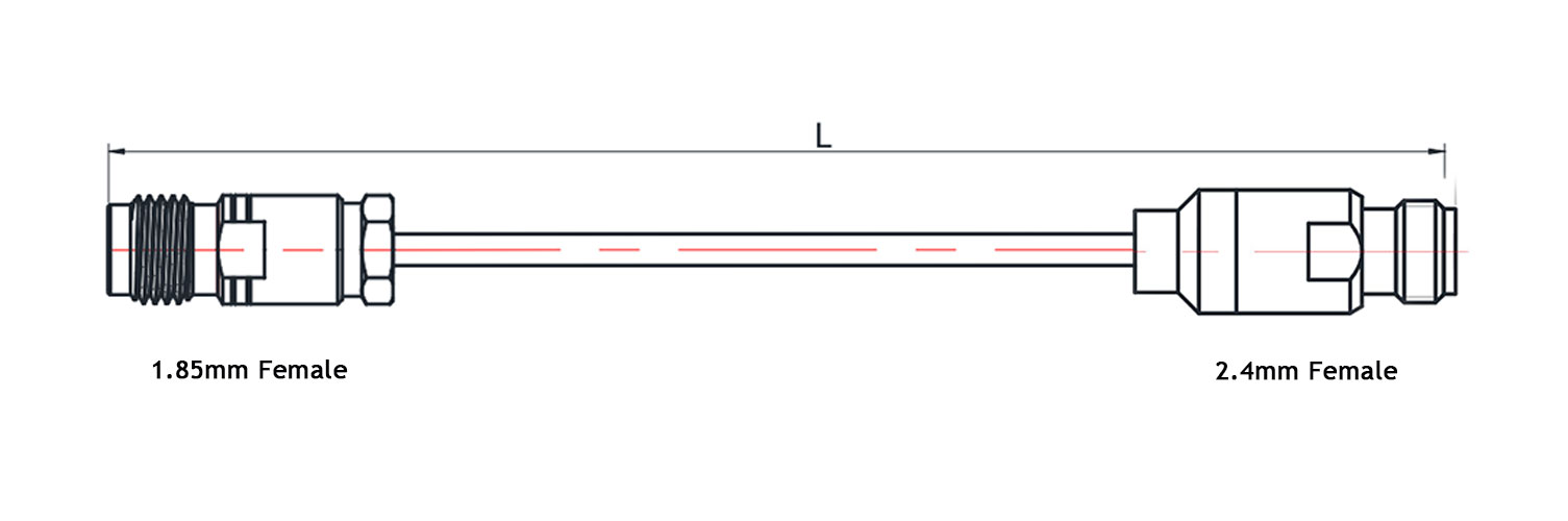 1.85mm female cable assembly, 2.4mm female cable assembly