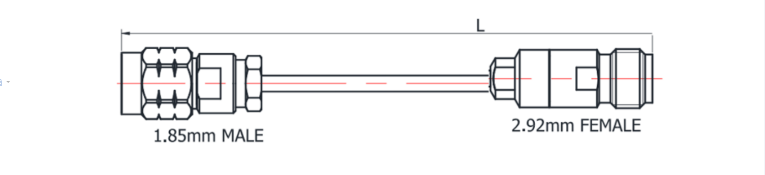 1.85mm male cable, 2.92mm female cable assembly