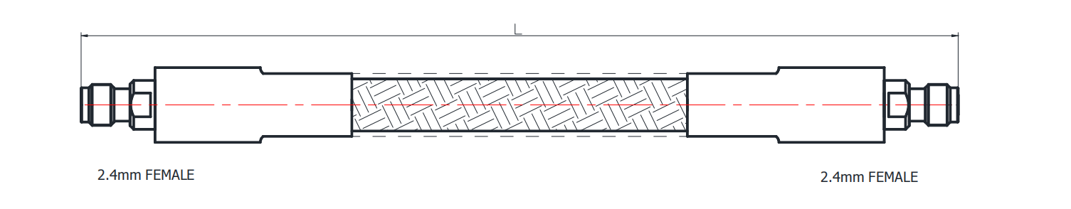 2.4mm female cable, custom coax cable assembly