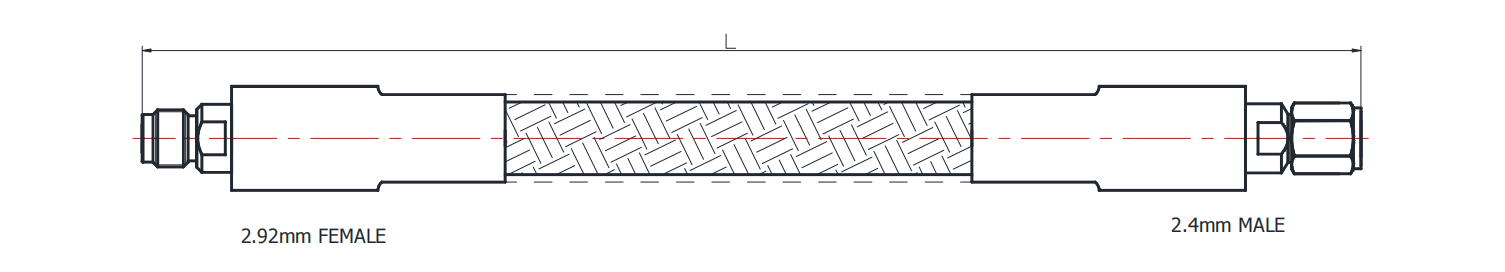 2.4mm male to 2.92mm female, custom coax cable assembly