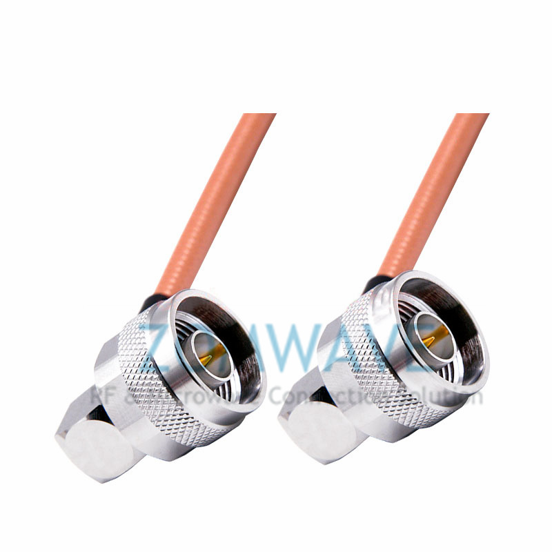 N Male Right Angle to N Male Right Angle, RG142 Double Shielded Cable,6GHZ