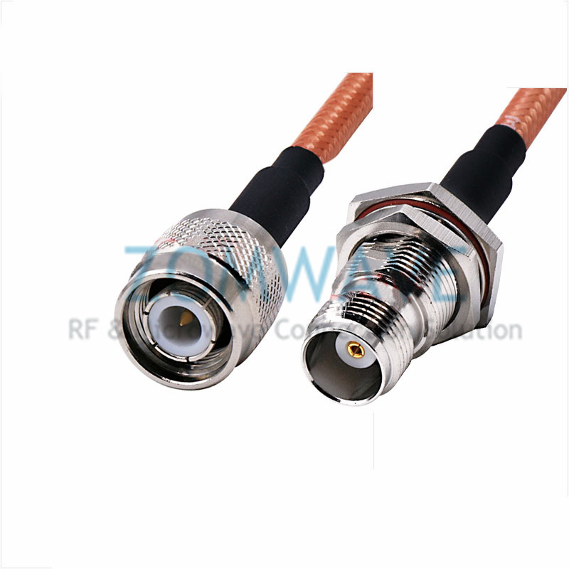 TNC Male to TNC Female Bulkhead, RG142 Double Shielded Cable, 6GHz