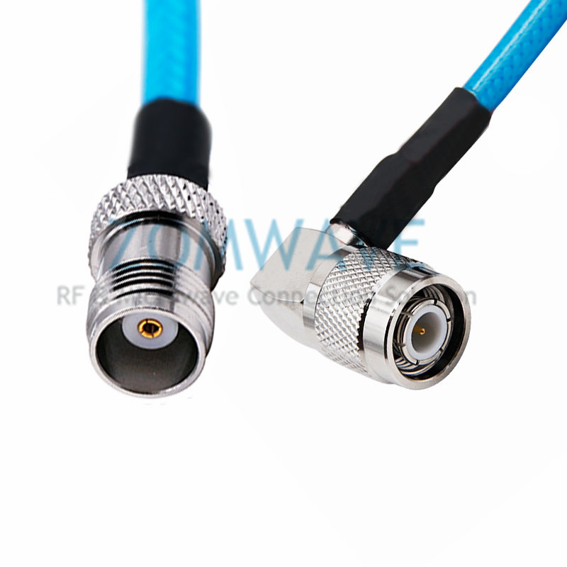 TNC Male Right Angle to TNC Female, Super Flexible RG142DB PUR Jacket Cable,6GHz