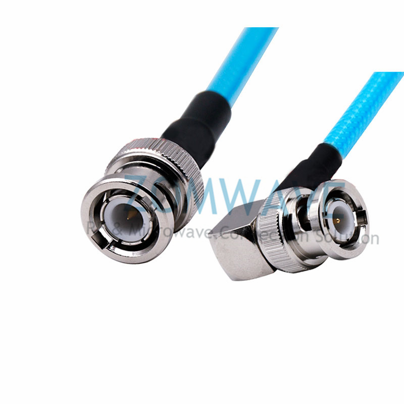 BNC Male to BNC Male Right Angle, Super Flexible RG142DB PUR Jacket Cable, 4GHz