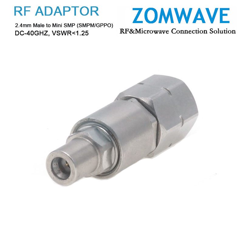 2.4mm Male to Mini SMP (SMPM/GPPO) Male Adapter, 40GHz