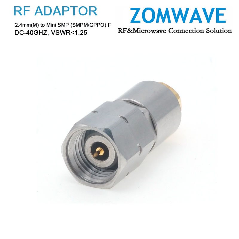 2.4mm Male to Mini SMP (SMPM/GPPO) Female Adapter, 40GHz