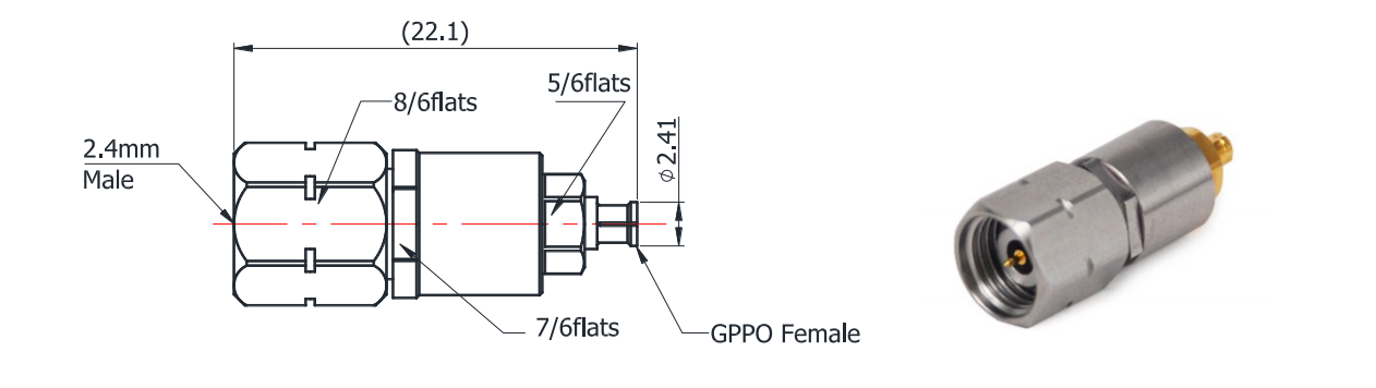 2.4mm male adapter, gppo adapter, ssmp adapter, mini smp