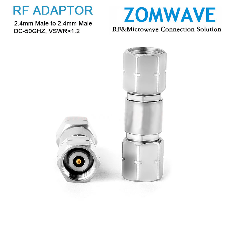 2.4mm Male to 2.4mm Male Stainless Steel Adapter, 50GHz