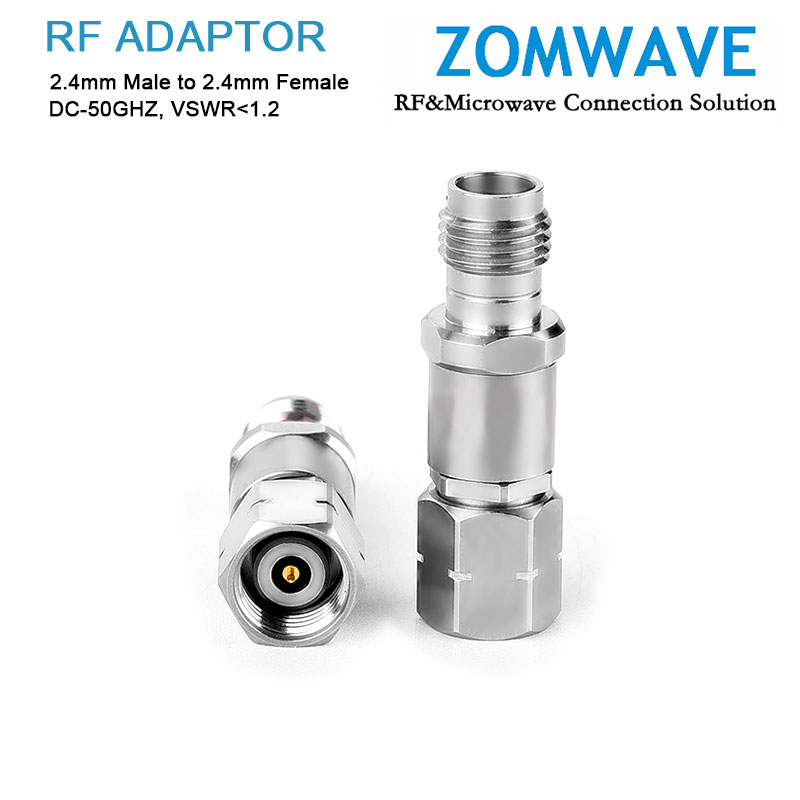 2.4mm Male to 2.4mm Female Stainless Steel Adapter, 50GHz