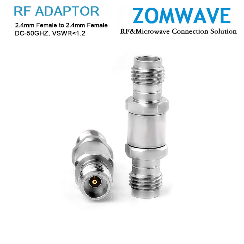 2.4mm Female to 2.4mm Female Stainless Steel Adapter, 50GHz