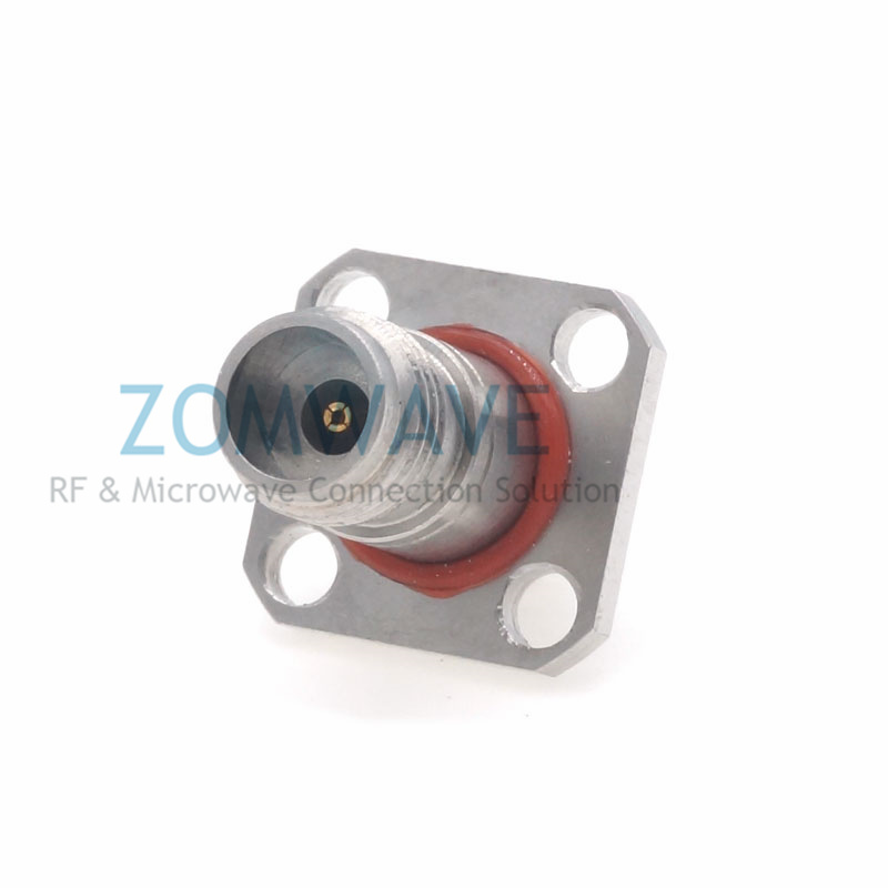 2.4mm Female to 2.4mm Female Stainless Steel Adapter, 4-hole Flange, 50GHz