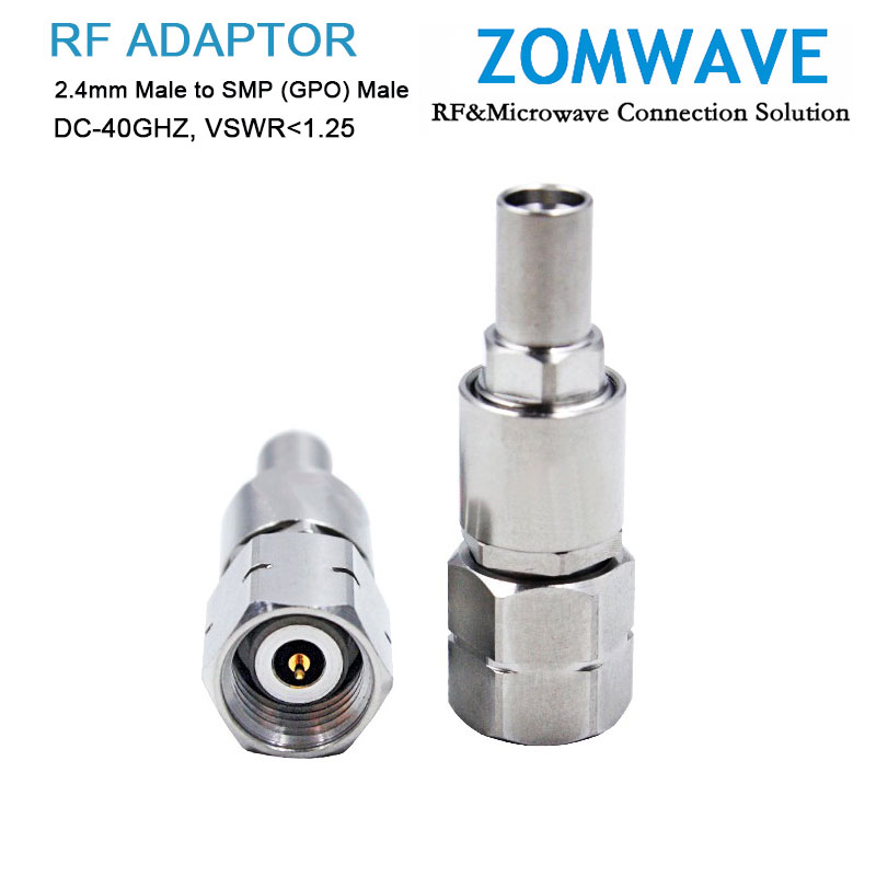 2.4mm Male to SMP (GPO) Male Stainless Steel Adapter, 40GHz