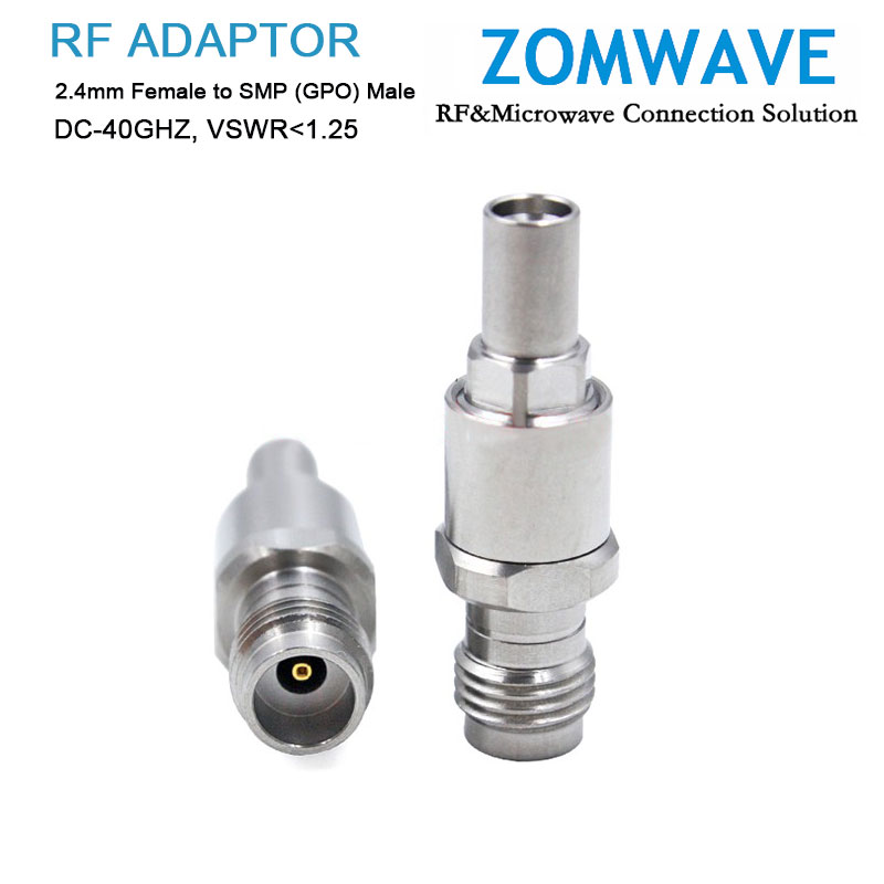 2.4mm Female to SMP (GPO) Male Stainless Steel Adapter, 40GHz