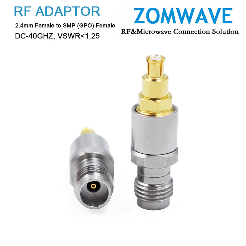 2.4mm Female to SMP (GPO) Female Stainless Steel Adapter, 40GHz