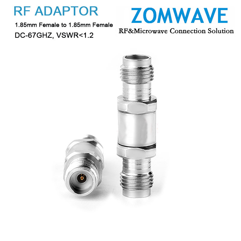 1.85mm Female to 1.85mm Female Stainless Steel Adapter, 67GHz