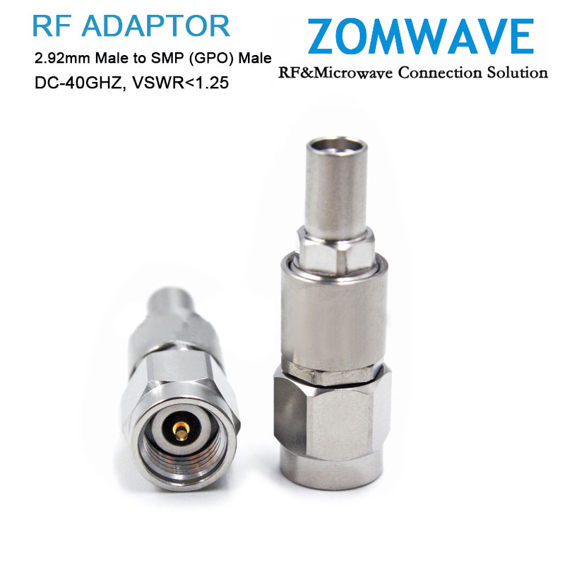 2.92mm Male to SMP (GPO) Male Stainless Steel Adapter, 40GHz