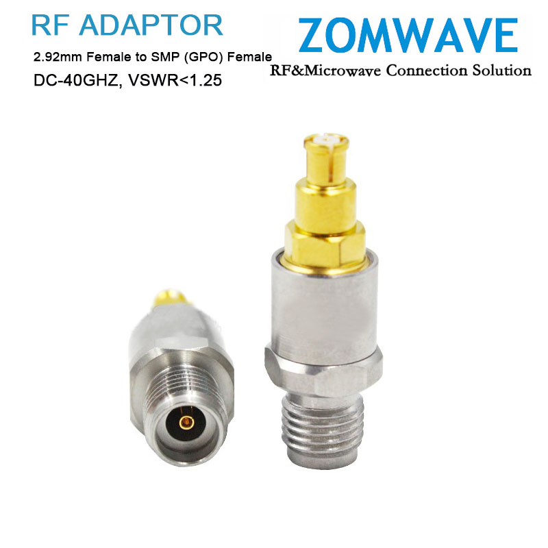 2.92mm Female to SMP (GPO) Female Stainless Steel Adapter, 40GHz