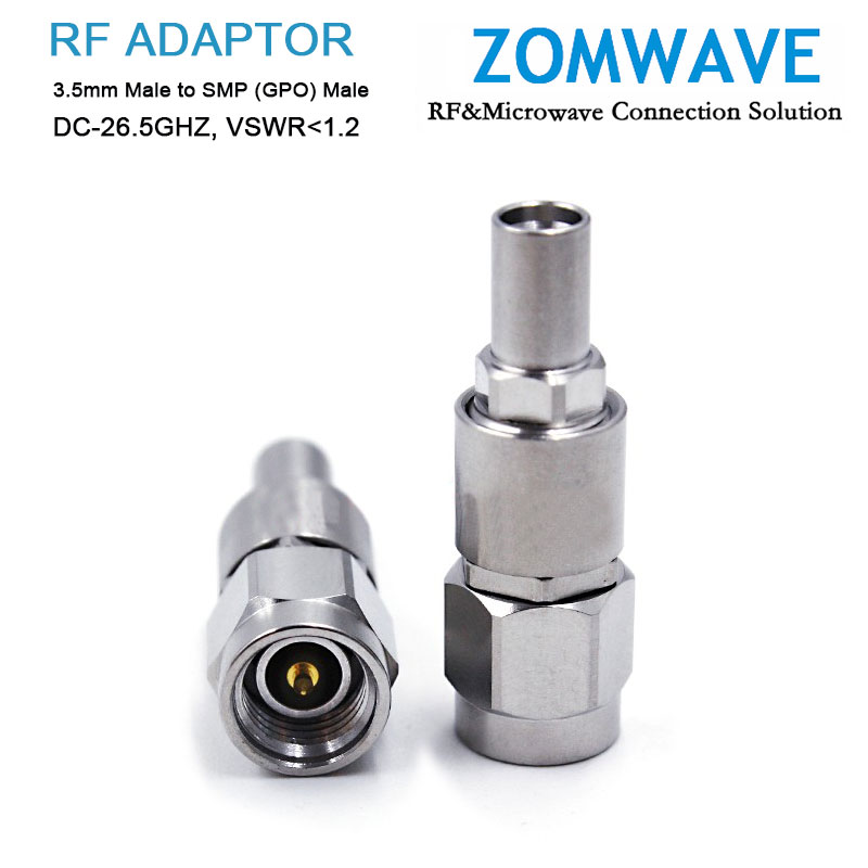 3.5mm Male to SMP (GPO) Male Stainless Steel Adapter, 26.5GHz