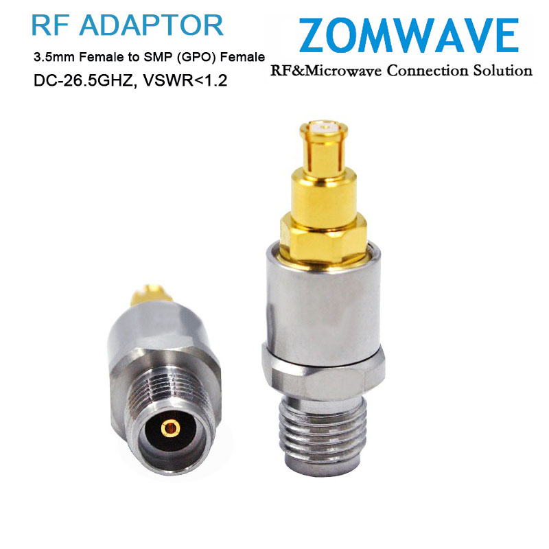 3.5mm Female to SMP (GPO) Female Stainless Steel Adapter, 26.5GHz