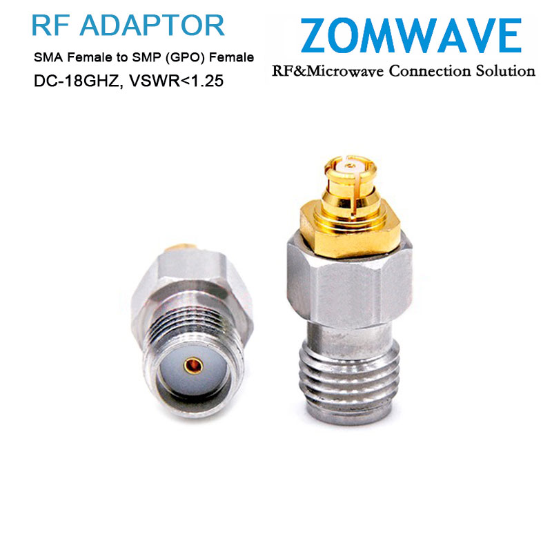 SMA Female to SMP (GPO) Female Stainless Steel Adapter, 18GHz